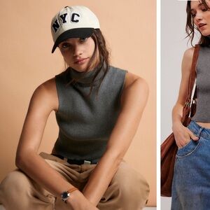 NWT sleeveless ribbed turtleneck